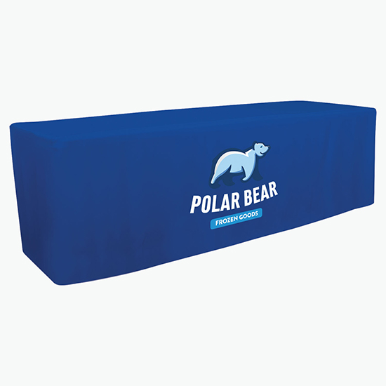 8' Closed Back Fitted Table Cover with Full Color Imprint