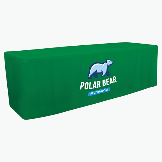 8' Closed Back Fitted Table Cover with Full Color Imprint