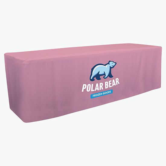 8' Closed Back Fitted Table Cover with Full Color Imprint