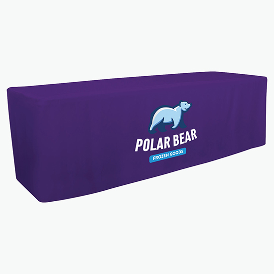 8' Closed Back Fitted Table Cover with Full Color Imprint
