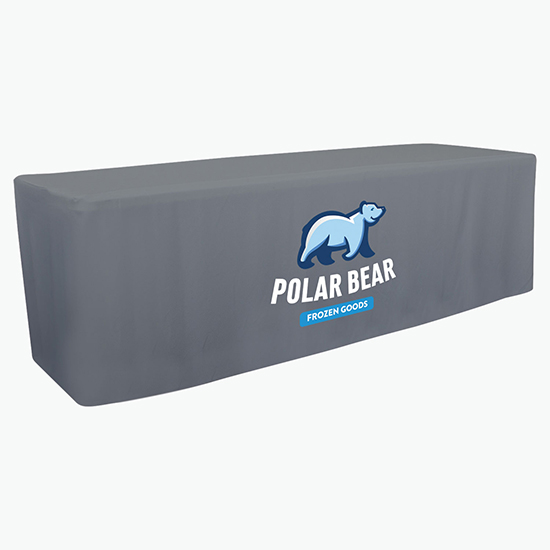 8' Closed Back Fitted Table Cover with Full Color Imprint