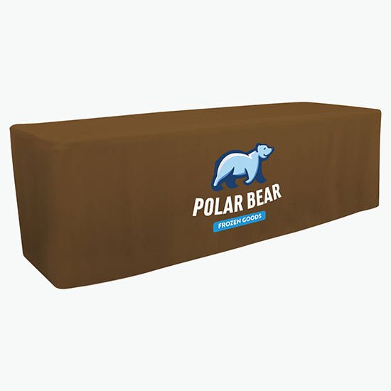 8' Closed Back Fitted Table Cover with Full Color Imprint