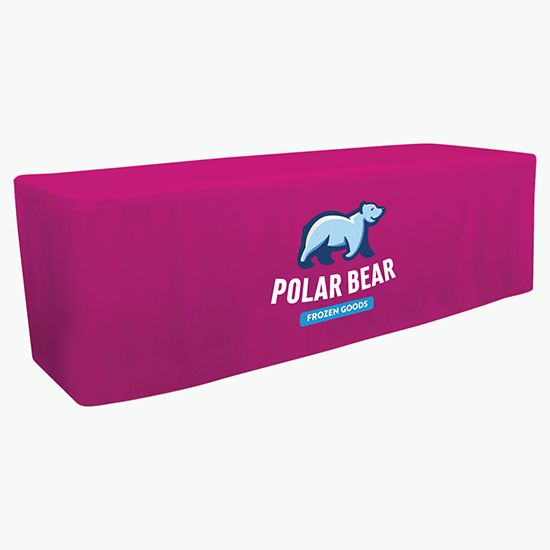 8' Closed Back Fitted Table Cover with Full Color Imprint