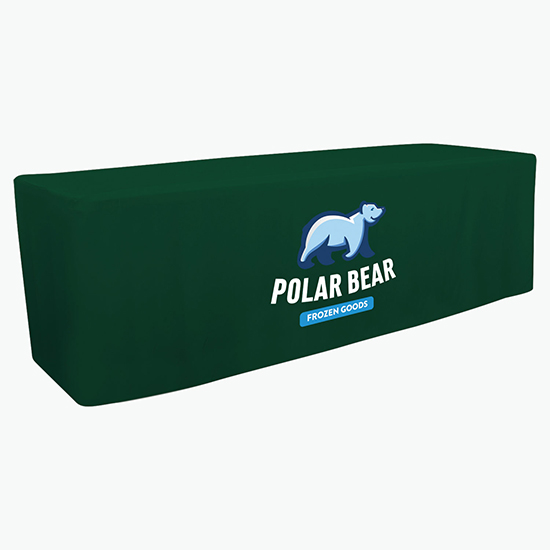 8' Closed Back Fitted Table Cover with Full Color Imprint