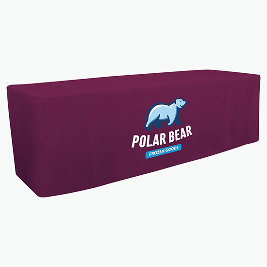 8' Closed Back Fitted Table Cover with Full Color Imprint