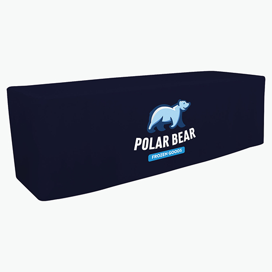 8' Closed Back Fitted Table Cover with Full Color Imprint