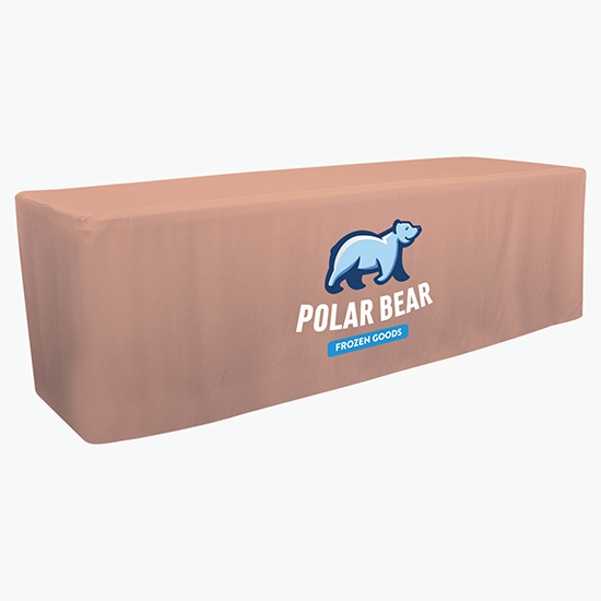 8' Closed Back Fitted Table Cover with Full Color Imprint