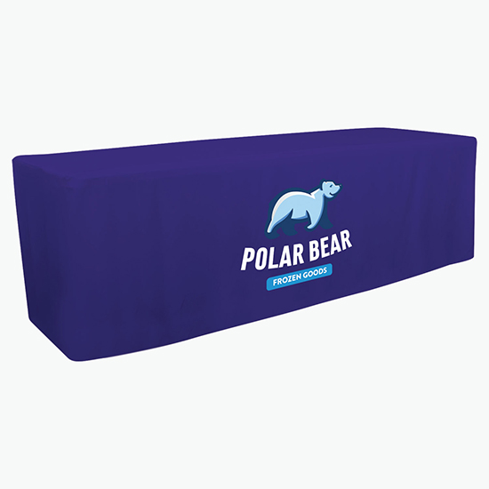 8' Closed Back Fitted Table Cover with Full Color Imprint