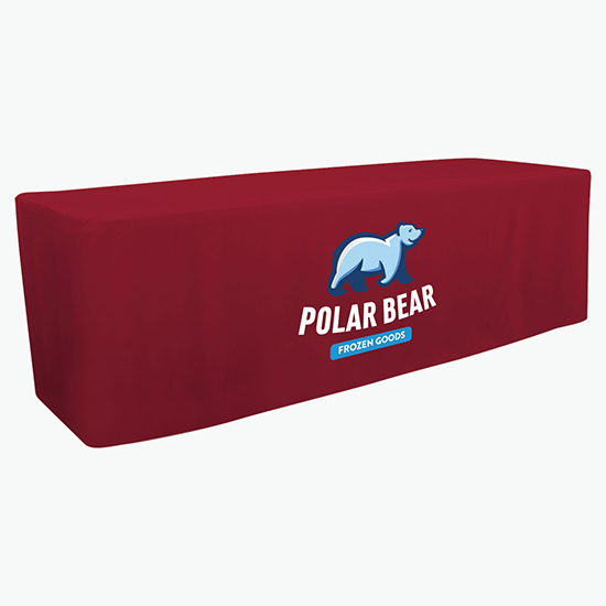 8' Closed Back Fitted Table Cover with Full Color Imprint