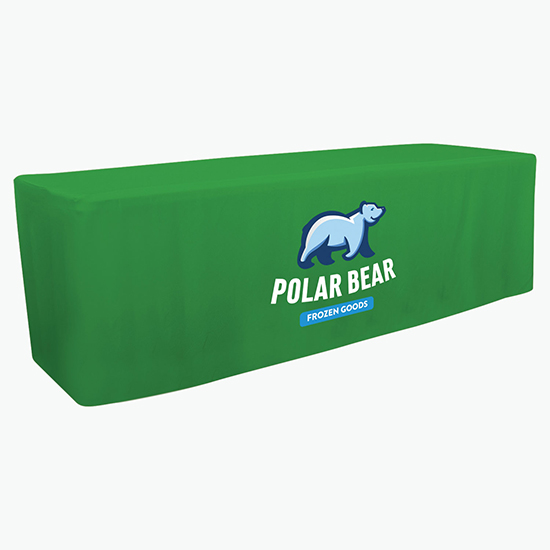 8' Closed Back Fitted Table Cover with Full Color Imprint