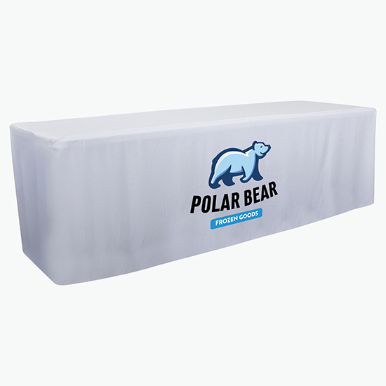 8' Closed Back Fitted Table Cover with Full Color Imprint