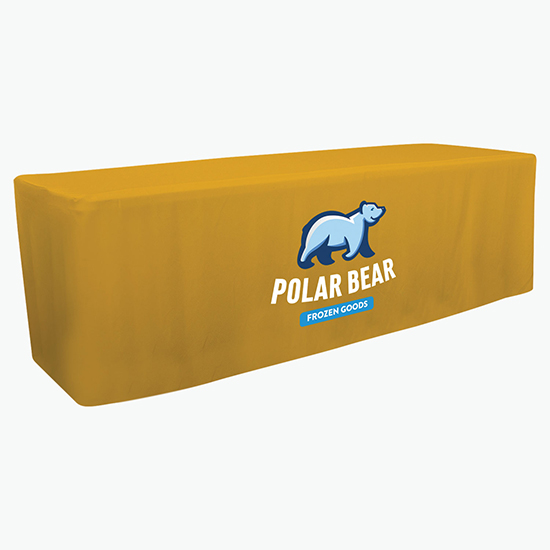 8' Closed Back Fitted Table Cover with Full Color Imprint
