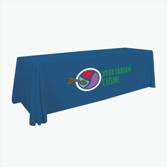 8' Stain Resistant Table Cover with Full Color Imprint - Clearance