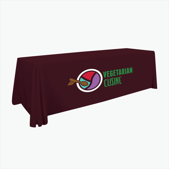 8' Stain Resistant Table Cover with Full Color Imprint - Clearance