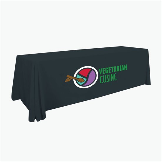 8' Stain Resistant Table Cover with Full Color Imprint - Clearance