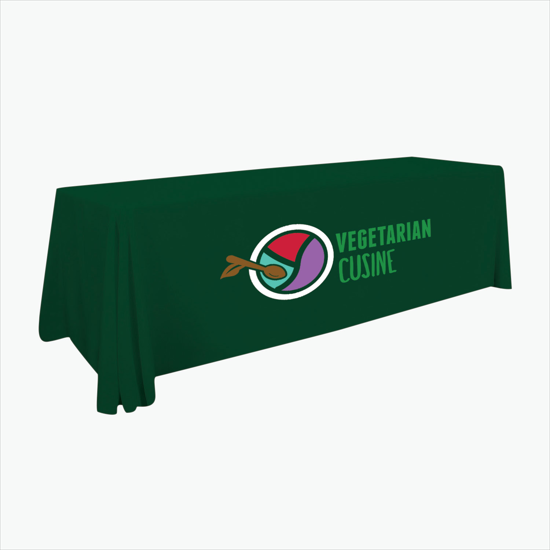 8' Stain Resistant Table Cover with Full Color Imprint - Clearance
