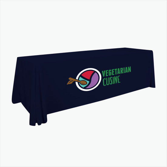 8' Stain Resistant Table Cover with Full Color Imprint - Clearance