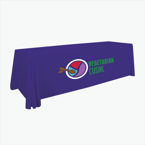 8' Stain Resistant Table Cover with Full Color Imprint - Clearance