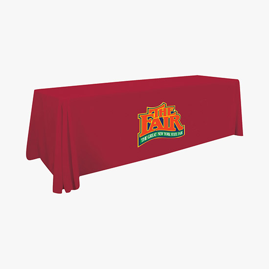 8' Stain Resistant Table Cover with Full Color Imprint - Clearance