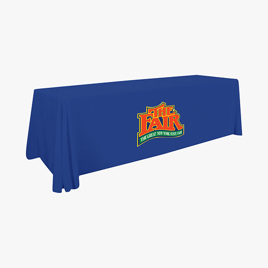 8' Stain Resistant Table Cover with Full Color Imprint - Clearance