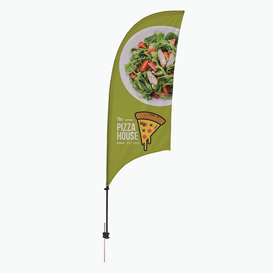 7.5' Value Razor Sail Sign with Spike Base - Single Sided