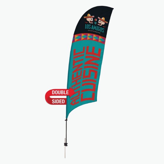 10.5' Value Razor Sail Sign with Spike Base - Double Sided
