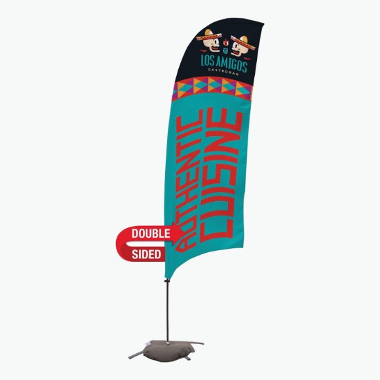10.5' Value Razor Sail Sign with Cross Base and Water Ballast - Double Sided