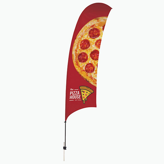 15' Value Razor Sail Sign with Spike Base - Single Sided
