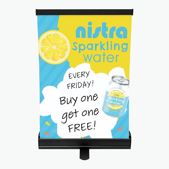 18 Economy Tabletop Retractor Banner - Dry Erase