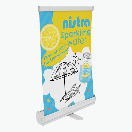 18 Economy Tabletop Retractor Banner - Dry Erase