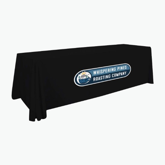 8' Stain Resistant Pro Open Back Table Cover with Full Color Imprint