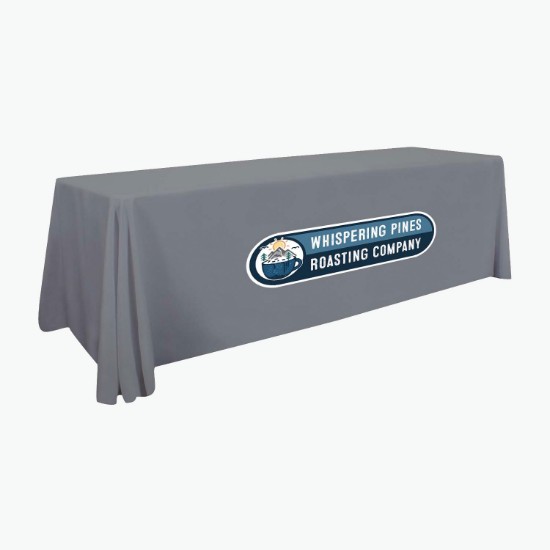 8' Stain Resistant Pro Open Back Table Cover with Full Color Imprint