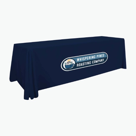 8' Stain Resistant Pro Open Back Table Cover with Full Color Imprint