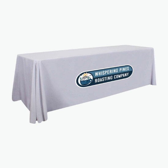 8' Stain Resistant Pro Open Back Table Cover with Full Color Imprint