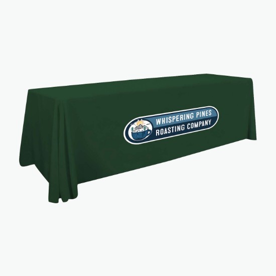 8' Stain Resistant Pro Closed Back Table Cover with Full Color Imprint