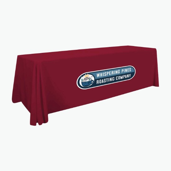 8' Stain Resistant Pro Closed Back Table Cover with Full Color Imprint