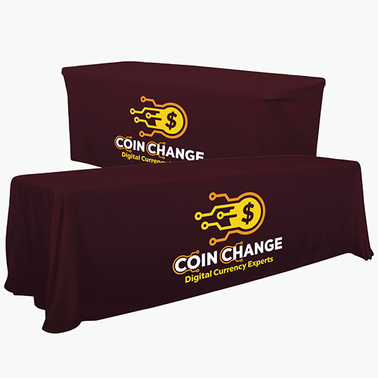 Convertible Table Cover w/Full Color Imprint - 6' to 8'