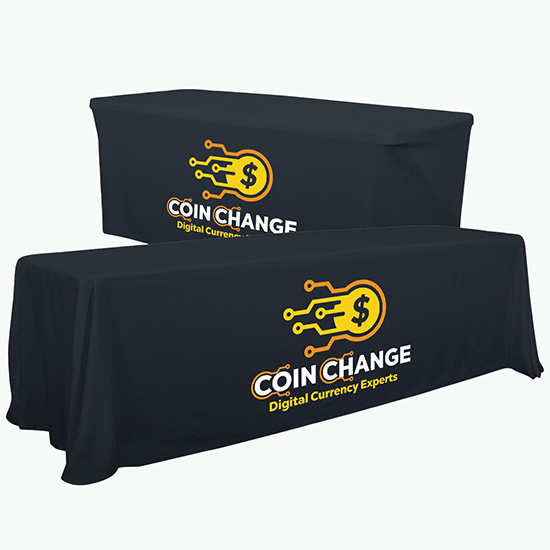 Convertible Table Cover w/Full Color Imprint - 6' to 8'