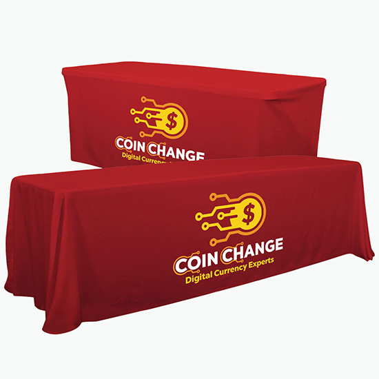 Convertible Table Cover w/Full Color Imprint - 6' to 8'