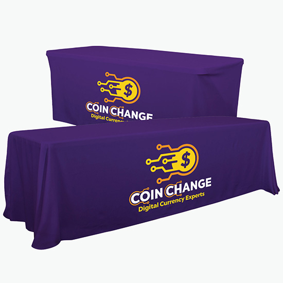 Convertible Table Cover w/Full Color Imprint - 6' to 8'