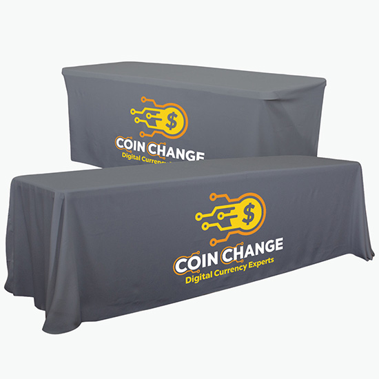 Convertible Table Cover w/Full Color Imprint - 6' to 8'