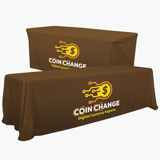 Convertible Table Cover w/Full Color Imprint - 6' to 8'