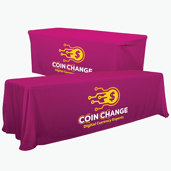 Convertible Table Cover w/Full Color Imprint - 6' to 8'