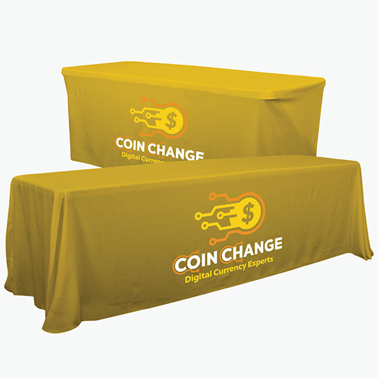 Convertible Table Cover w/Full Color Imprint - 6' to 8'