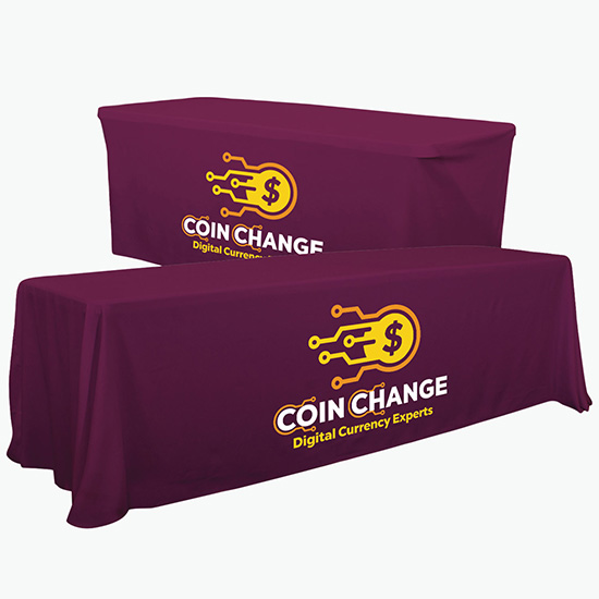 Convertible Table Cover w/Full Color Imprint - 6' to 8'