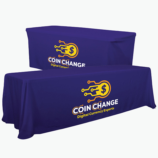 Convertible Table Cover w/Full Color Imprint - 6' to 8'