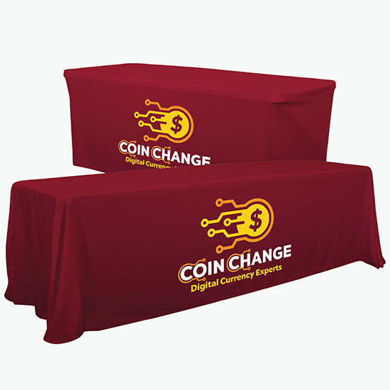 Convertible Table Cover w/Full Color Imprint - 6' to 8'