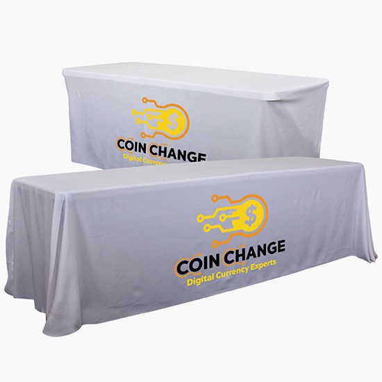 Convertible Table Cover w/Full Color Imprint - 6' to 8'
