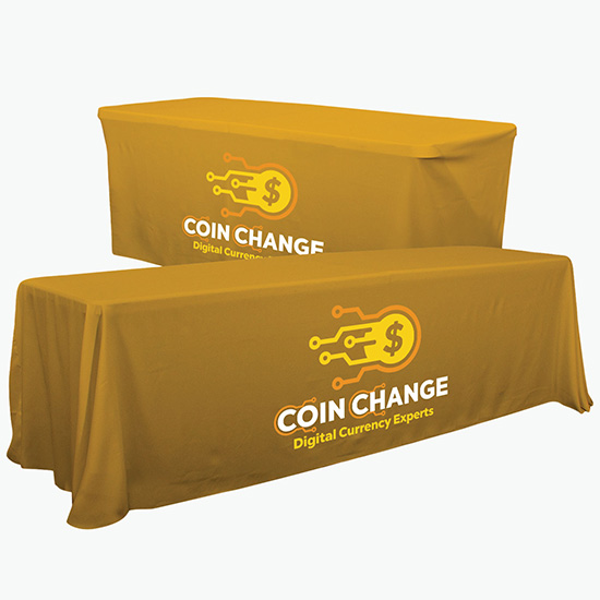 Convertible Table Cover w/Full Color Imprint - 6' to 8'