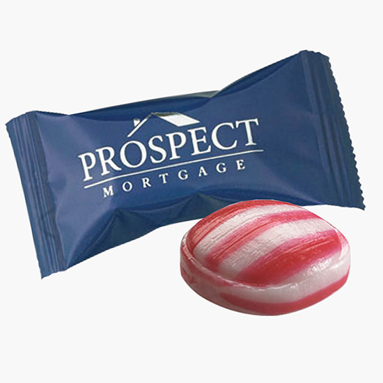 Individually Wrapped Striped Mints - Colored Wrapper